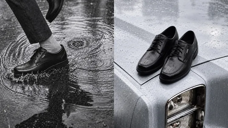 Clarks Un Aldric Park GTX男款真皮黑武士防水輕量德比鞋，8280元。品牌提供