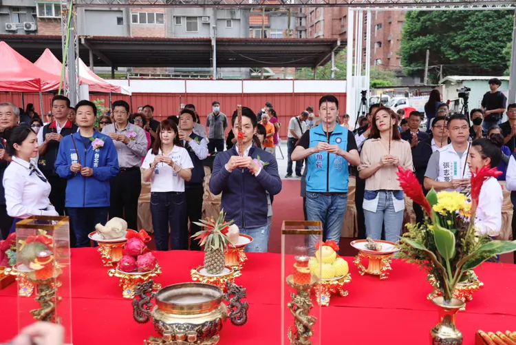 蔣萬安今天(6日)出席台北市文山區景豐二區社會住宅新建工程開工典禮。李俊毅攝