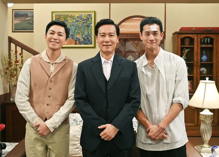 劇中師徒再度合體。左起陳玹宇、尹昭德、盧彥澤。台視提供