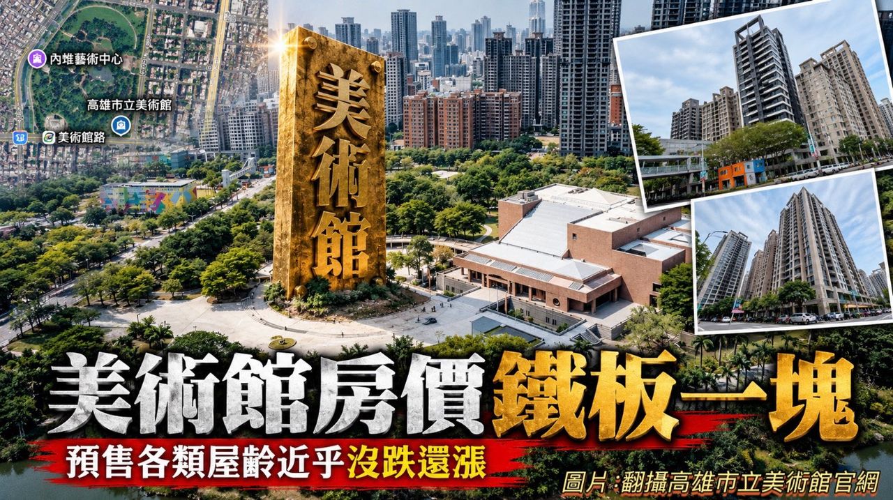 比價效應發威 高雄美術館豪宅站上7-8字頭 連21年老屋都成交3字頭
