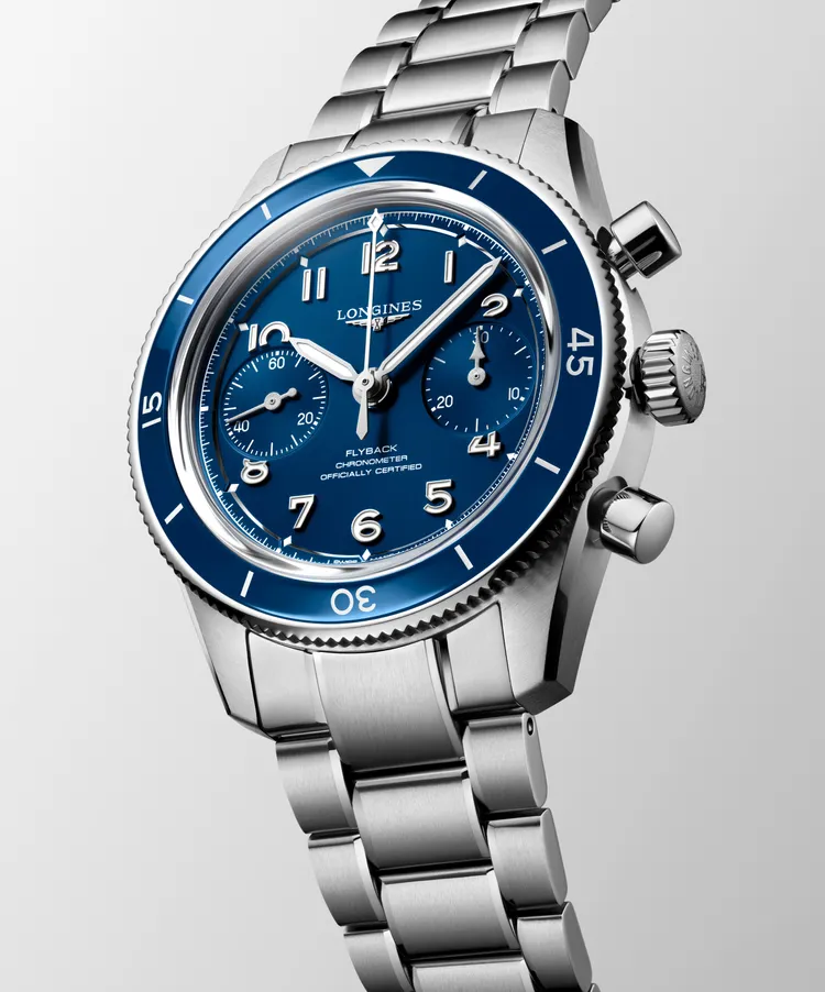 Longines SPIRIT PILOT FLYBACK 先行者系列飛行員飛返計時手動上鏈腕錶，17萬1400元。品牌提供