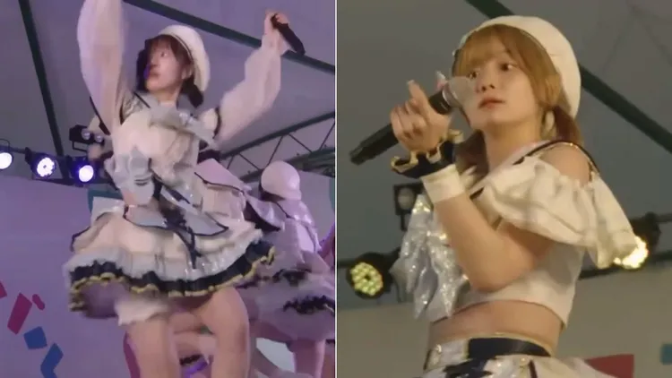 先是音樂突然切斷，之後麥克風也沒了聲音，女團成員兩度出現驚訝神情。翻攝自X