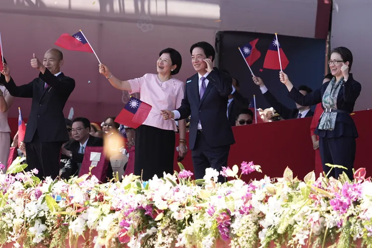 賴清德和吳玫如一同出席2025年國慶大會。彭欣偉攝
