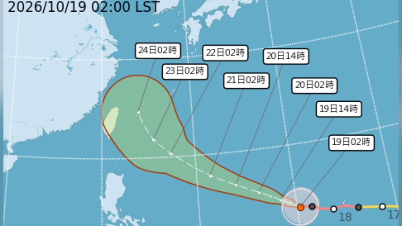強颱薔琵直撲台灣!最快周三海警、周四陸警 風雨最劇時間曝光