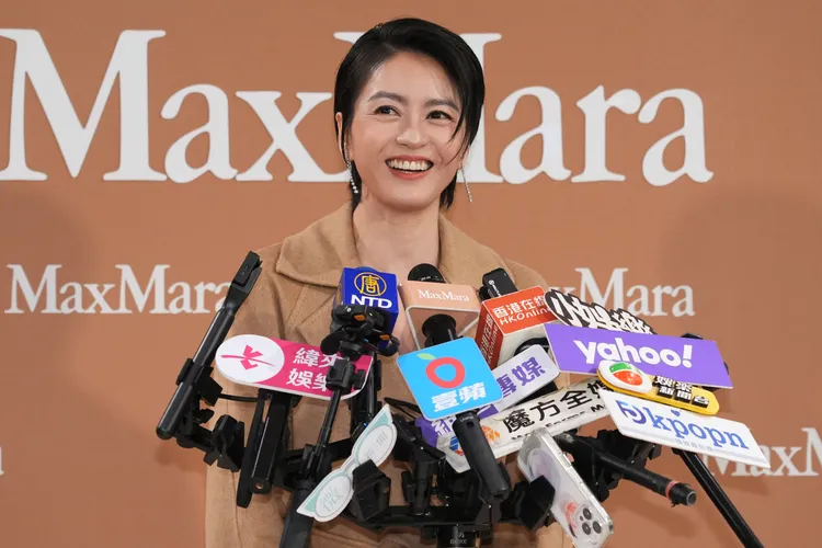 梁詠琪此次來台相當開心。彭欣偉攝