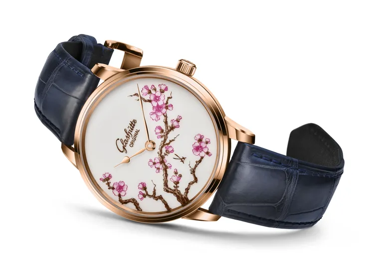 格拉蘇蒂原創Senator Meissen「櫻花」腕錶。品牌提供
