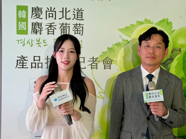 朴旻曙（左）與慶尚北道食品韓流產業局長來台。莊偉祺攝