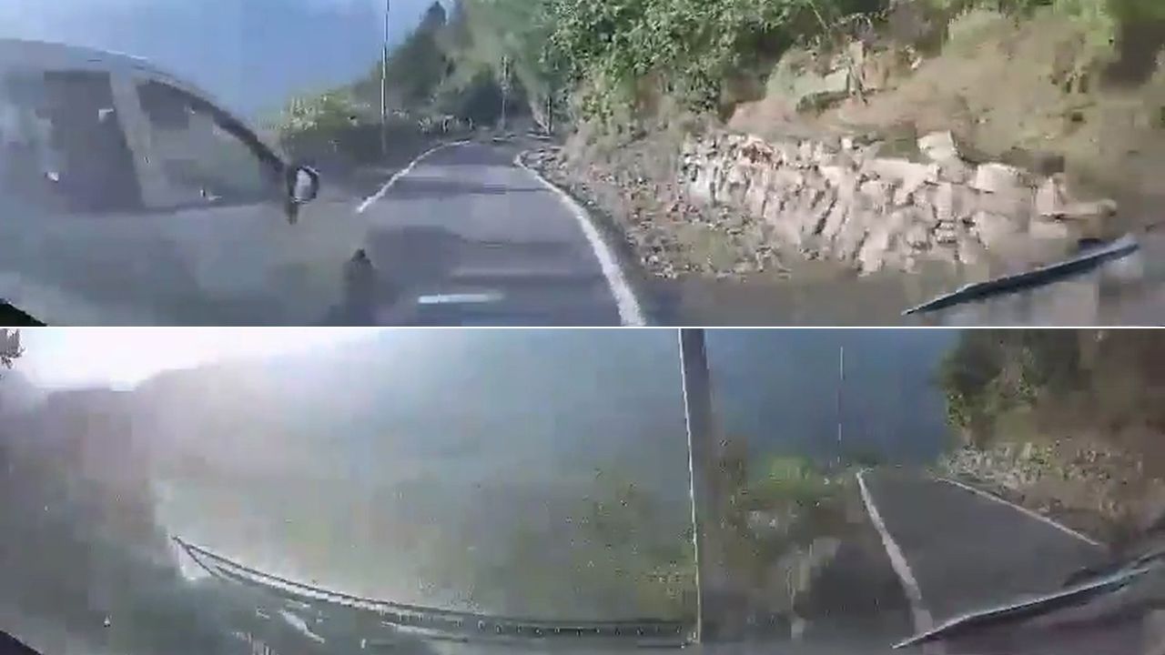 影片|懸崖小徑超車疾駛1分鐘就墜谷 1死2命危