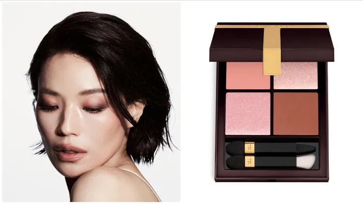 舒淇示範TOM FORD高級訂製四格眼影盤#29 Euphoric Rosé，3750元。品牌提供
