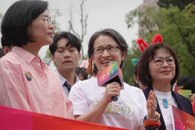 蕭美琴參加同志大遊行。江孟謙攝
