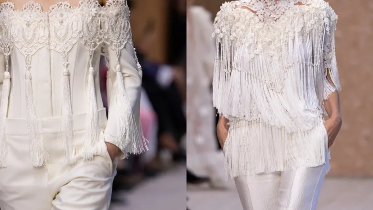 古典細緻刺繡貫穿Chloé 2027春夏系列。品牌提供