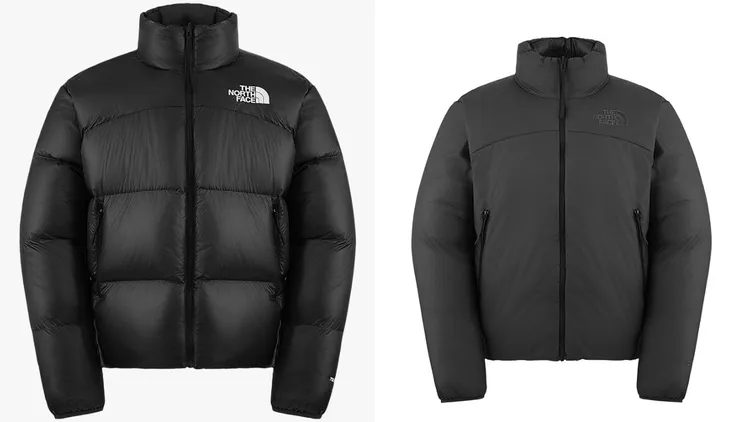 朴寶劍同款Pertex Nuptse DWR防潑水羽絨外套可以雙面穿。品牌提供