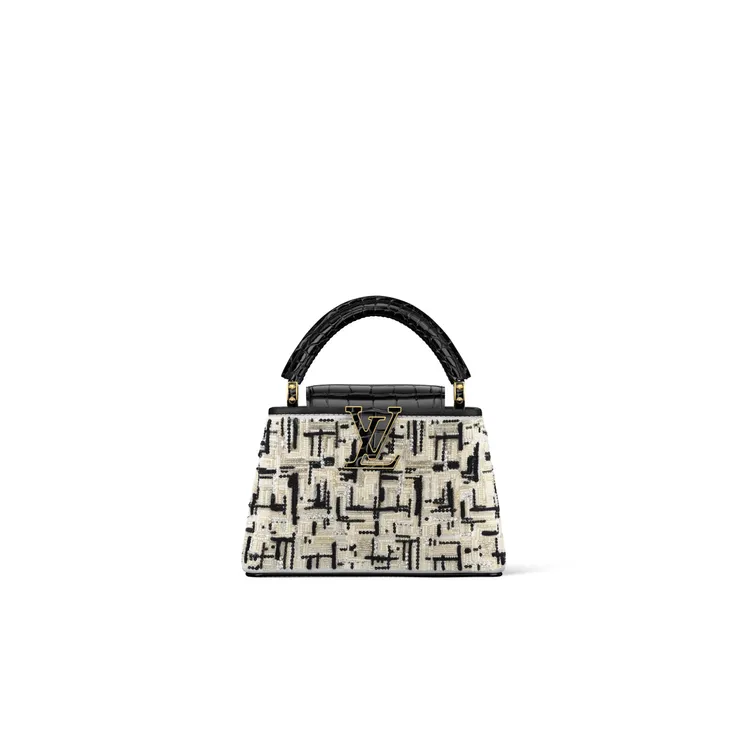 LV Capucines Mini粗花呢面料鱷魚皮革提包，76萬元。品牌提供