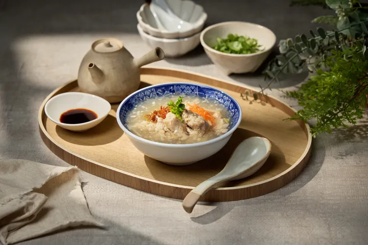 礁溪寒沐酒店MU TABLE 朝食七選  阿娘給蒜味肉羹。寒舍集團提供