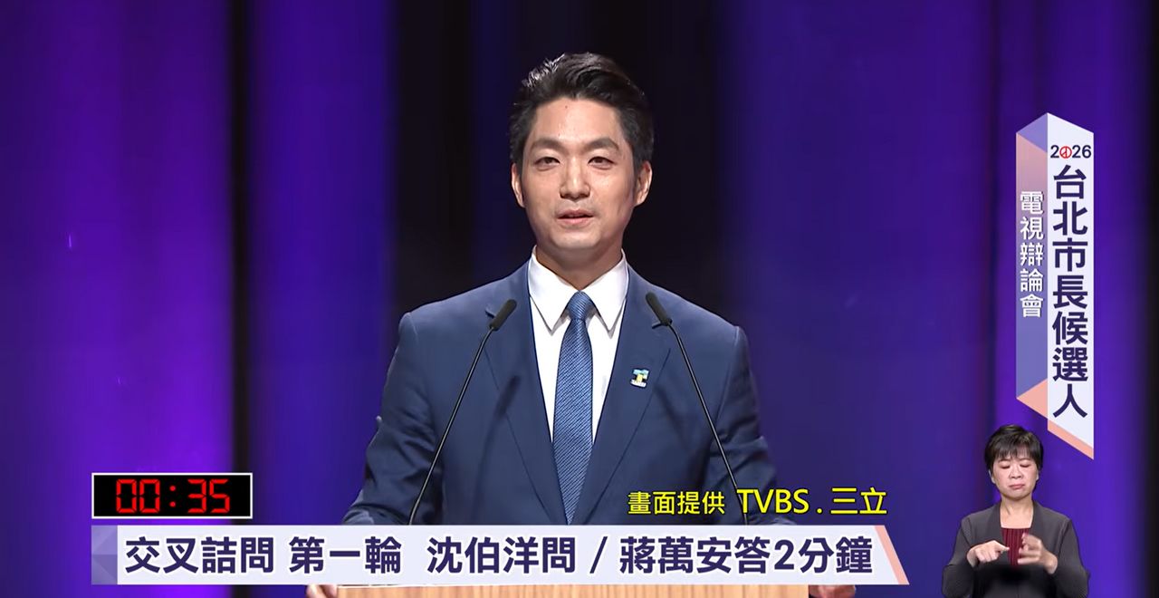 台北辯論|蔣萬安一開場就火力全開 撂「10字台語」嗆沈伯洋