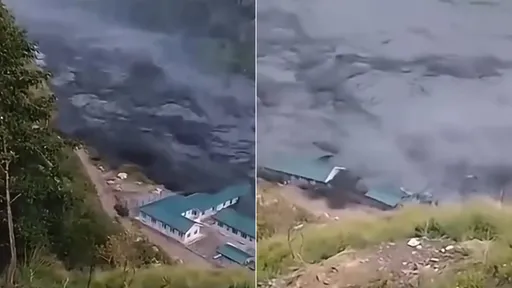 尼泊爾再爆恐怖洪災　山崩堵河道「黑色巨龍」吞噬建物
