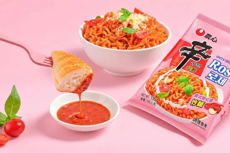 Rosé粉紅醬另一項特色是全新「十字型麵條」。麵條橫切面採十字結構設計，增加表面與醬汁接觸的面積，讓粉紅醬更容易附著於麵體。業者提供