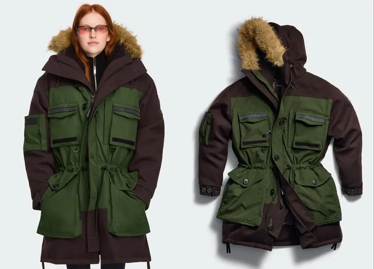 Canada Goose Ferron色塊拼接人造皮派克大衣，10萬4300元。品牌提供