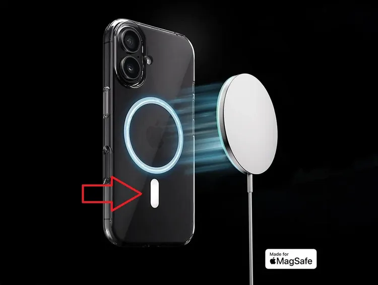 iPhone背部有額外的磁鐵可幫助固定。翻攝woodcessories.com