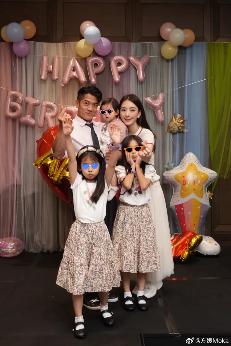 郭富城和方媛育有3女，自稱住在女神之家。翻攝方媛微博