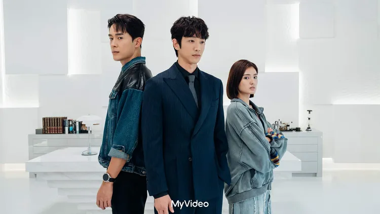 劉以豪（中）、鄧偉德（左）與洪凌（右）主演新加坡犯罪懸疑劇《神之手》。台灣大哥大MyVideo 提供