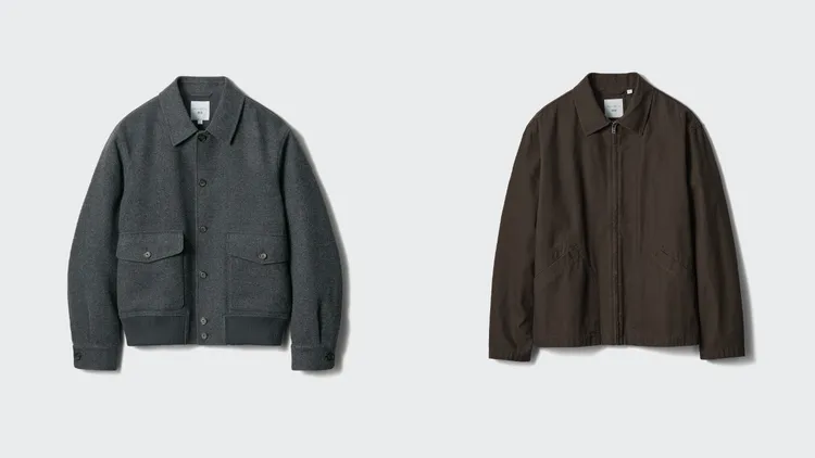 UNIQLO and JW ANDERSON系列短版布勞森外套（左）1990元、拉鍊布勞森外套（右）1490元。品牌提供