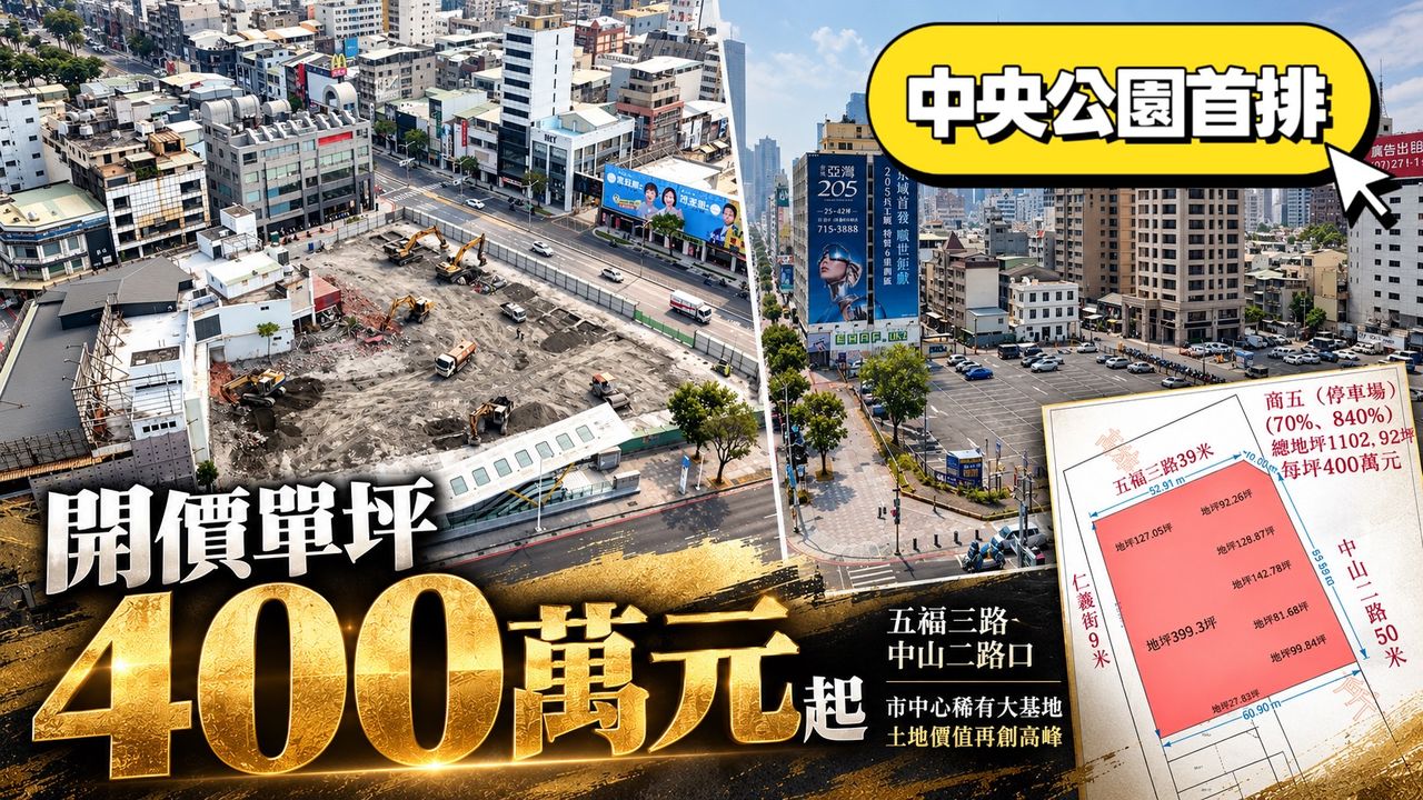 獨家|比美術館還高!中央公園大統五福店及陳啟川故居 單坪開價超過400萬元