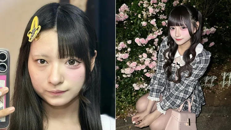 女僕おれお分享半臉妝容引發熱議。翻攝自おれおX、IG