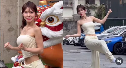 李多慧路邊大跳閃身步　一踢拖鞋飛了！她傻眼表情全錄下