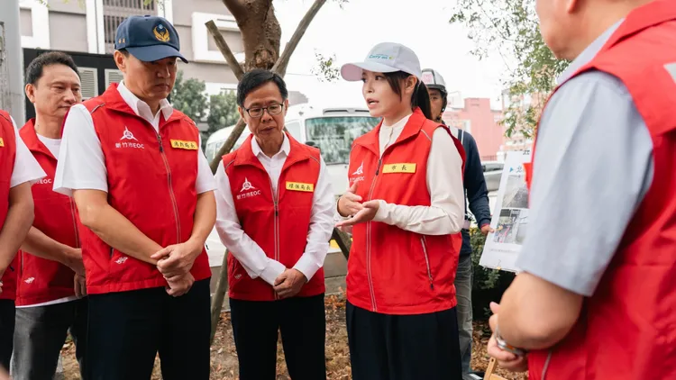 高虹安防颱視察。新竹市府提供