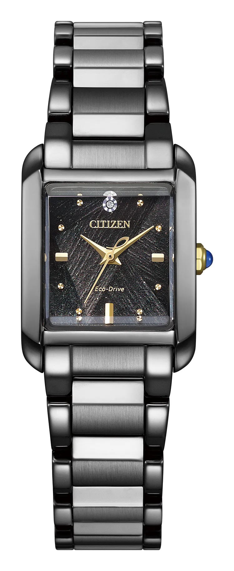 CITIZEN方形光動能女錶EW5636-55E，1萬6800元。品牌提供