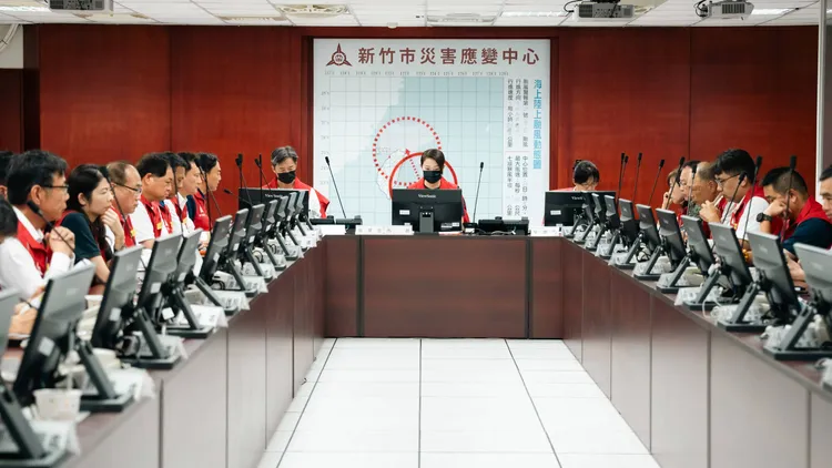 新竹市防颱應變會議。新竹市府提供