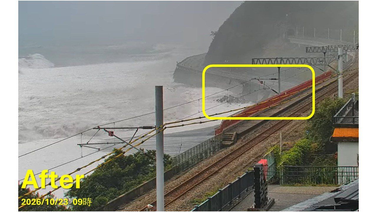 薔琵颱風掏空路基!公路局:台9線路段流失約40公尺覆土