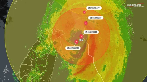 薔琵颱風「大幅往西移動」　基北北桃宜嚴防猛烈風勢