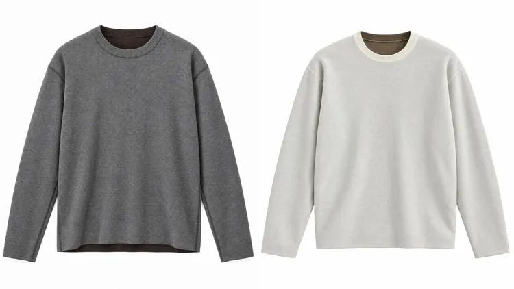 PUBLIC TOKYO REVERSIBLE圓領雙色針織衫，各2900元。品牌提供