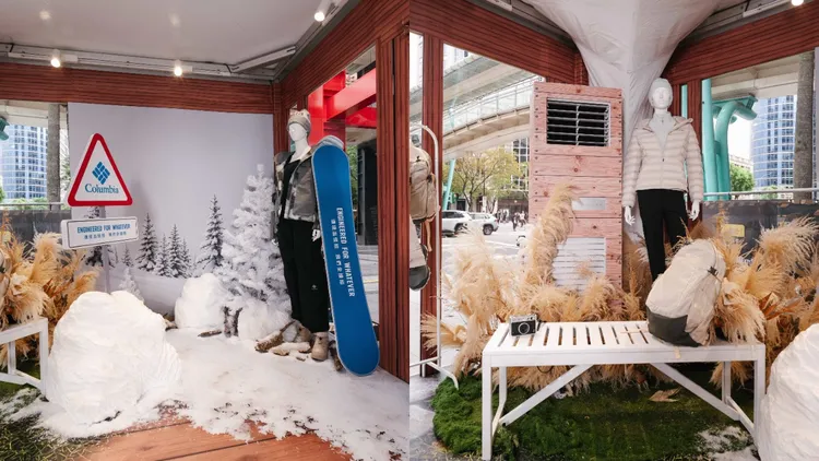 快閃店佈置出山頂滑雪場、山腰賞楓景等戶外情境。品牌提供
