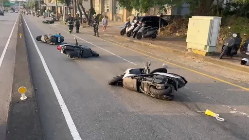 台中台灣大道5機車追撞　6人受傷送醫全是女性