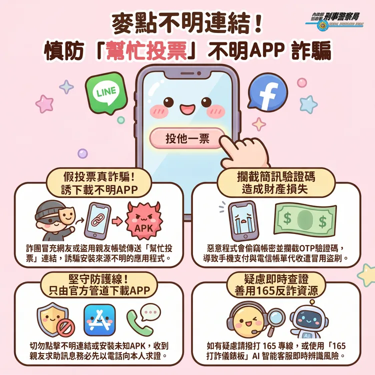刑事局提醒慎防惡意APP軟體。翻攝畫面