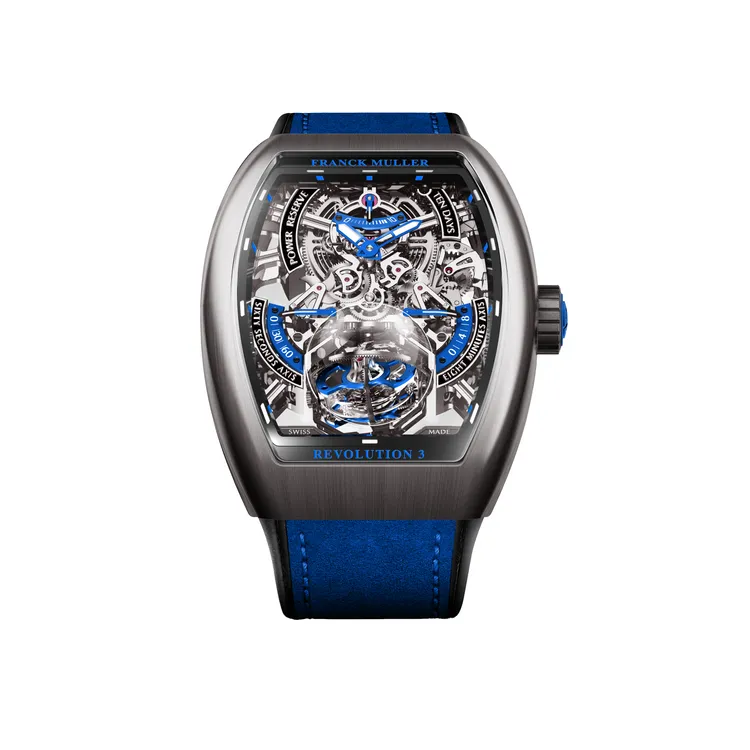 FRANCK MULLER Vanguard Revolution 3 Skeleton｜三軸陀飛輪，2010萬元。品牌提供