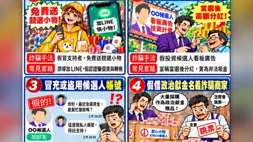 阿伯買「競選小物」40分鐘慘被盜領34萬！警揭選舉４大詐騙手法