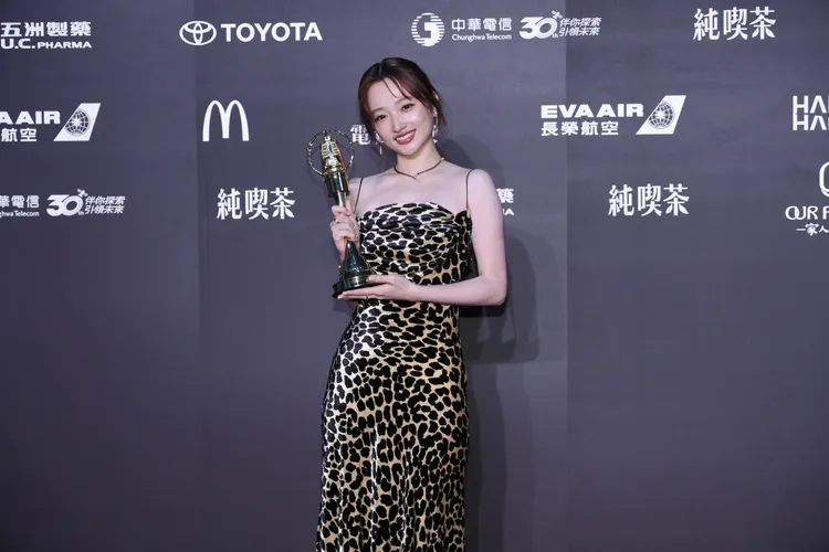 蔡喬菲簡短抒發得獎感言。攝影中心攝