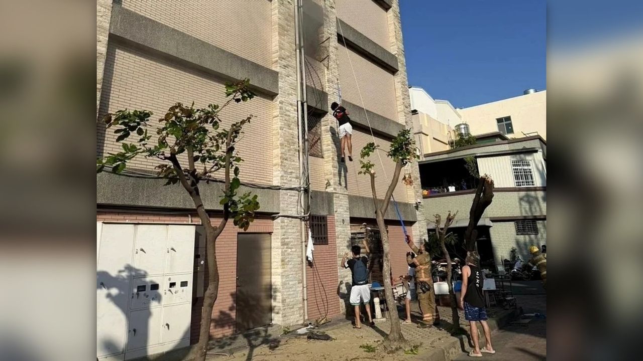 台南移工宿舍清晨火警!306人緊急疏散 8人靠緩降機逃生