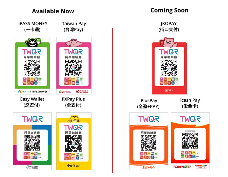 PayLah!目前支援一卡通iPASS MONEY、台灣Pay、悠遊付及全支付提供的適用TWQR碼，街口支付、全盈＋PAY及icash Pay則列為後續開通項目。星展銀行官網