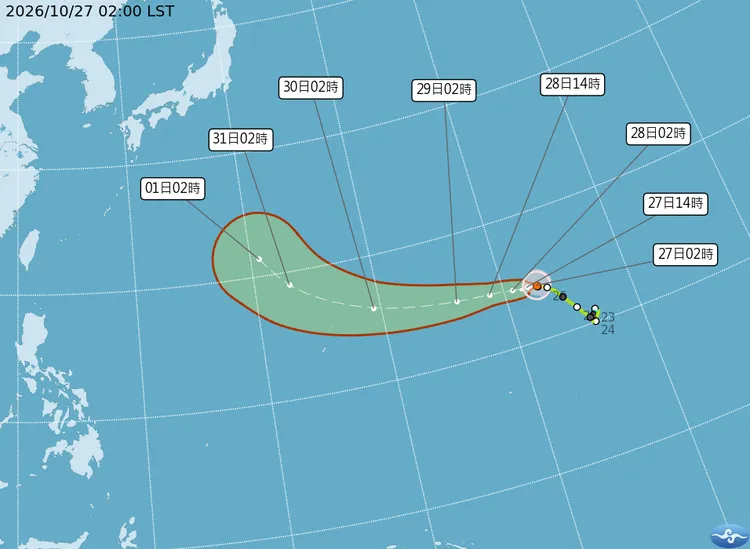 氣象署預估「煙花」最快今（27日）有機會增強為強烈颱風。中央氣象署