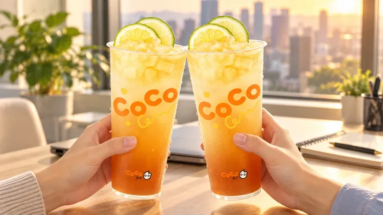 今（7日）好友日活動推出大杯「粉角檸檬冬瓜」買1送1。CoCo都可提供