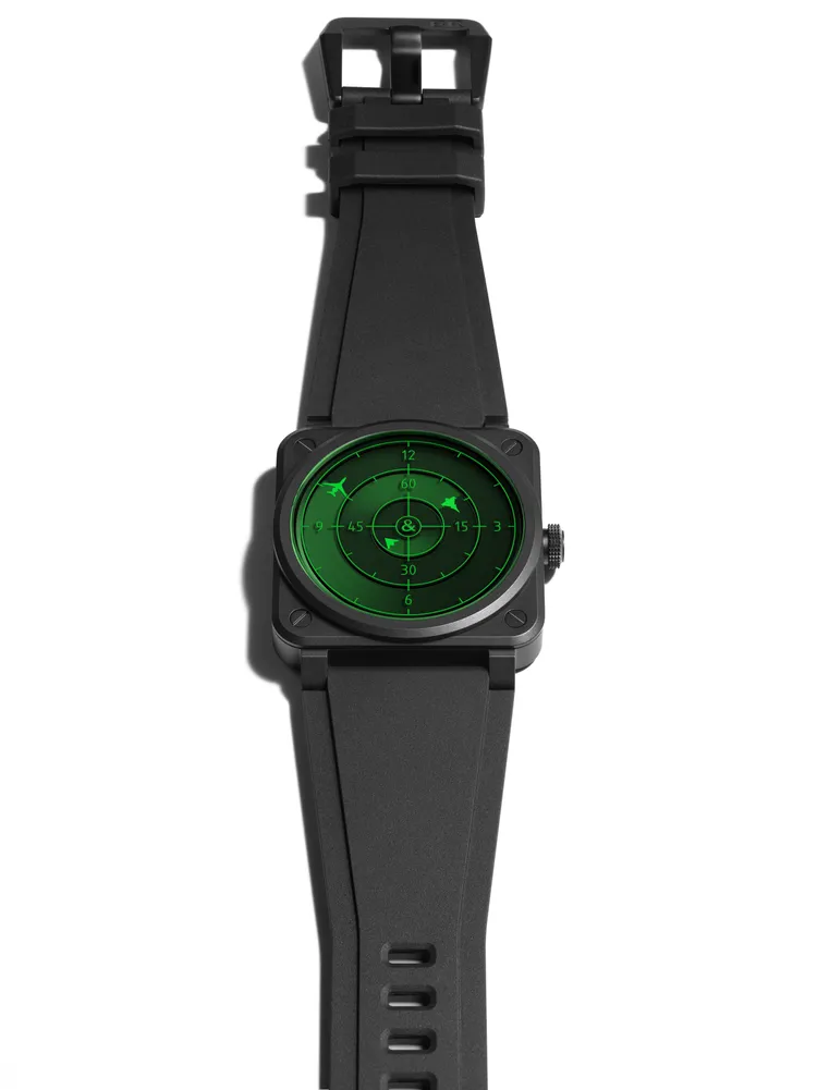 Bell & Ross發表第四代雷達腕錶BR-03 Green Radar Ceramic。品牌提供