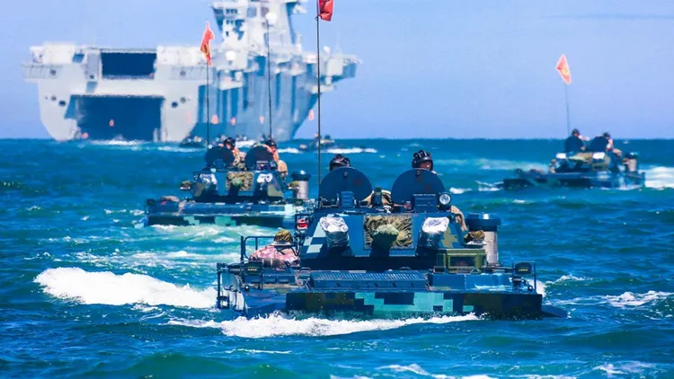 中國解放軍登陸作戰演訓。翻攝解放軍網