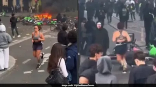 「我獨自慢跑」！法國街頭宛如戰區　淡定姊完美配速網路爆紅