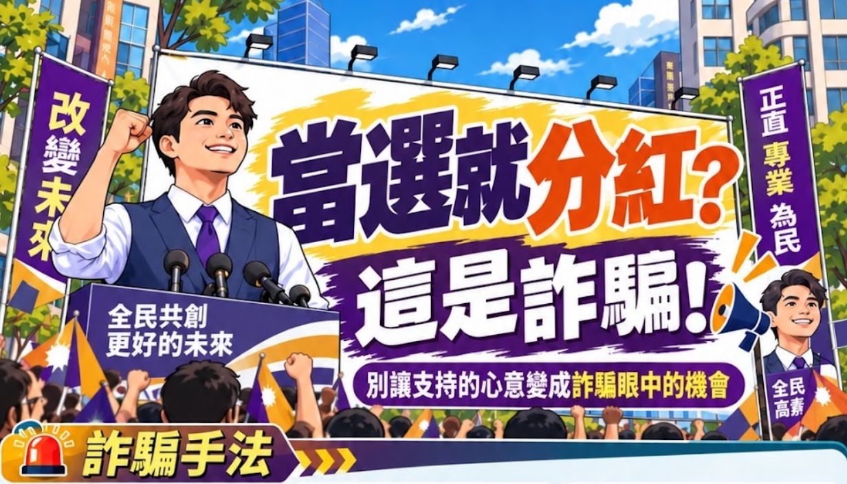 支持候選人竟被騙百萬!詐團推「政治廣告投資」 承諾當選後穩賺不賠