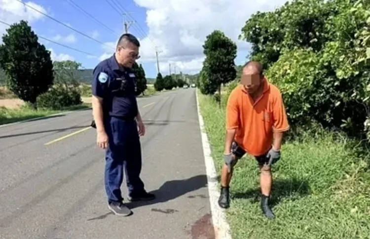 警方與宋男返回現場指認。翻攝畫面